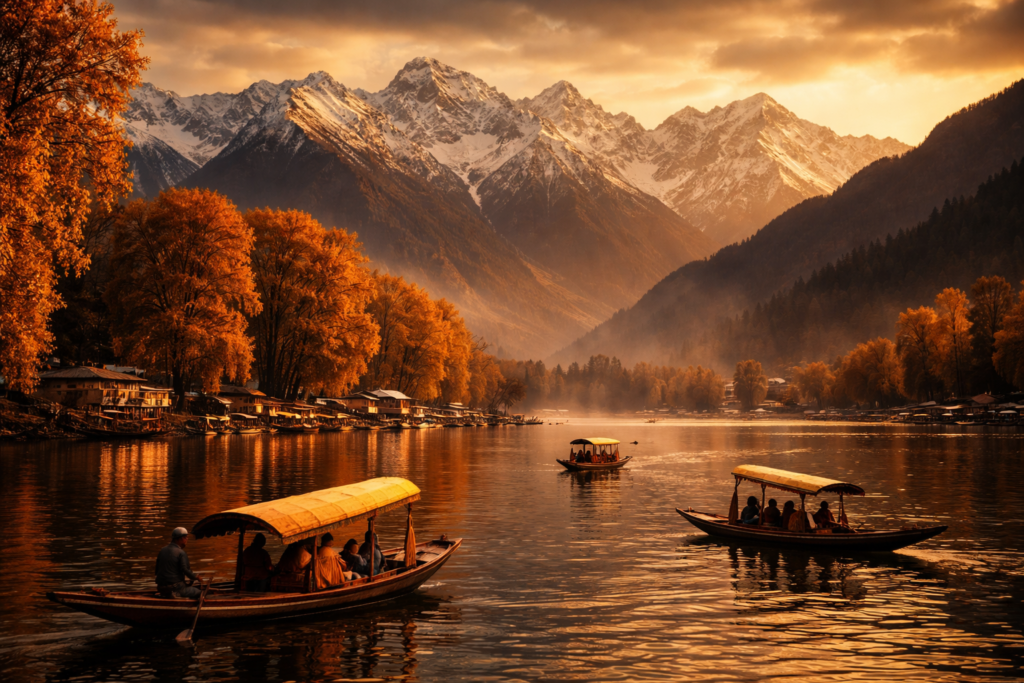 golden hour on dal lake